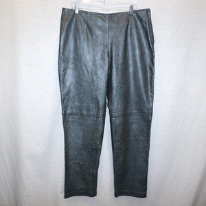 deadstock Y2K VTG leather pants gray pearlized sz 16  DEERSKIN QUALITY LEATHER
